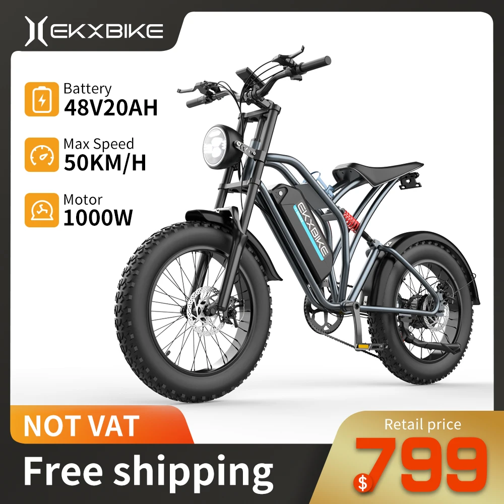 Ekx T Electric Bike Fat Tires W Motor V Ah Lithium Battery Kmh Electric